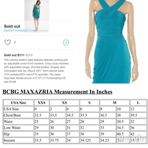 BCBGMaxAzria 💎 Blue Jade Helyn Cross Over Wrap Cocktail Dress - Picture 10 of 10